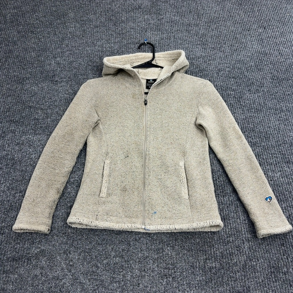 Kuhl Hoodie Girls M Beige Polyester Full Zip Fleece Outdoor Gorpcore Style
